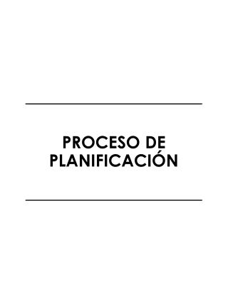 PROCESO DE PLANIFICACIÓN