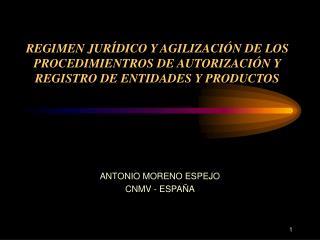 ANTONIO MORENO ESPEJO CNMV - ESPAÑA