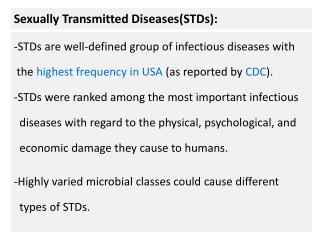 Sexually Transmitted Diseases(STDs):