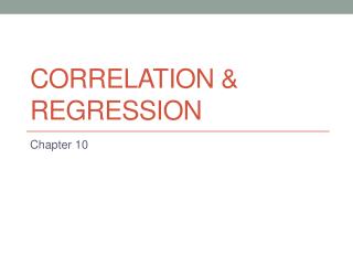 Correlation &amp; Regression