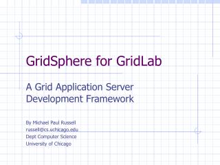 GridSphere for GridLab