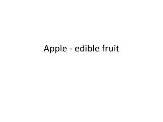 Apple - edible fruit