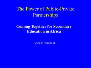 The Power of Public-Private Partnerships