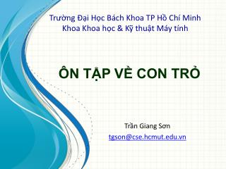 ÔN TẬP VỀ CON TRỎ