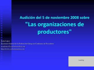 Audición del 5 de noviembre 2008 sobre &quot;Las organizaciones de productores&quot;