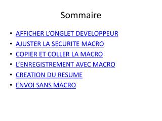 Sommaire