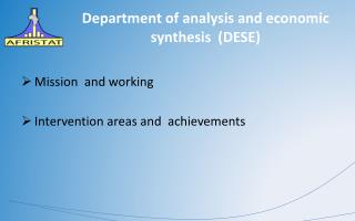 Department of analysis and economic synthesis (DESE)