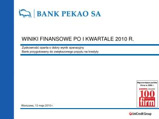 WINIKI FINANSOWE PO I KWARTALE 2010 R.