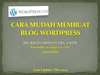 CARA MUDAH MEMBUAT BLOG WORDPRESS