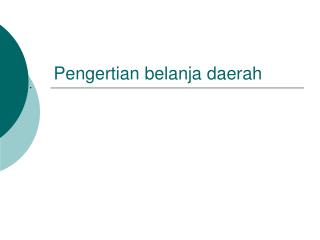 Pengertian belanja daerah