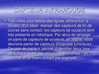 CAPTEUR INFRAROUGE