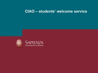 CIAO – students’ welcome service