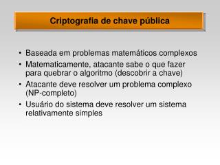 Criptografia de chave pública