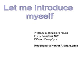 Let me introduce myself