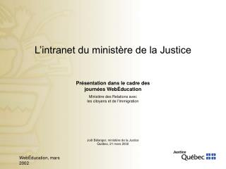 Présentation dans le cadre des journées WebÉducation
