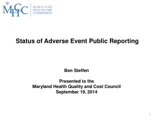 Status of Adverse Event Public Reporting