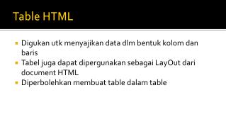 Table HTML