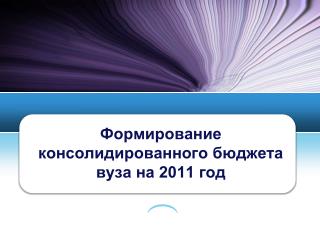 Формирование консолидированного бюджета вуза на 2011 год