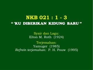 NKB 021 : 1 - 3