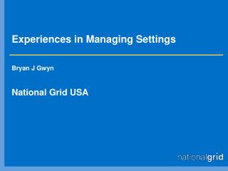 Experiences in Managing Settings