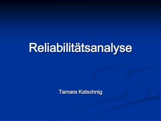 Reliabilitätsanalyse