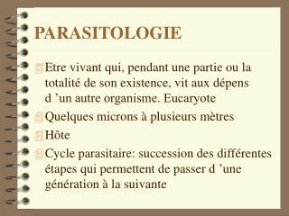 PARASITOLOGIE