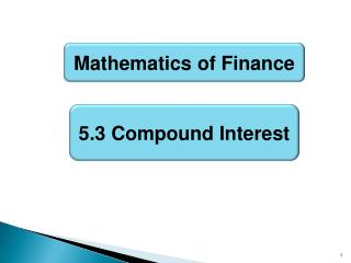 Mathematics of Finance