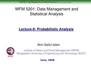 WFM 5201: Data Management and Statistical Analysis