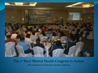 The 1 st Bicol Mental Health Congress in Action …The realization of Partners months endeavor..