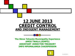 12 JUNE 2013 CREDIT CONTROL AND INDIGENT MANAGEMENT