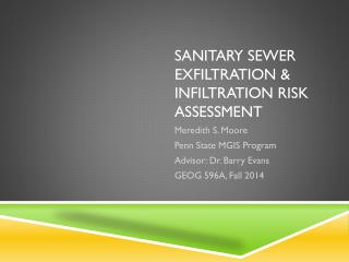 Sanitary Sewer Exfiltration &amp; Infiltration Risk Assessment