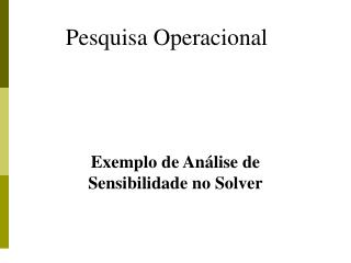 Pesquisa Operacional