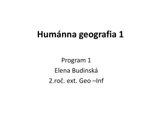 Humánna geografia 1
