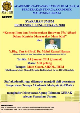 SYARAHAN UMUM PROFESOR ULUNG NEGARA 2010