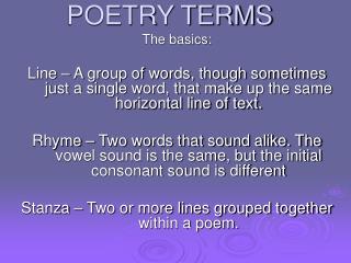 POETRY TERMS