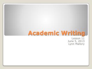 Academic Writing