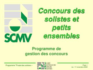 Concours des solistes et petits ensembles