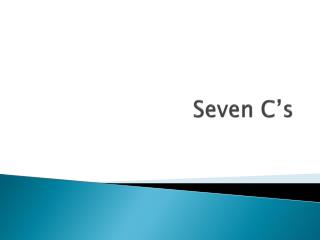 Seven C’s