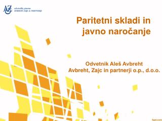 Paritetni skladi in javno naročanje