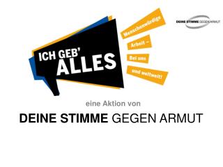 DEINE STIMME GEGEN ARMUT