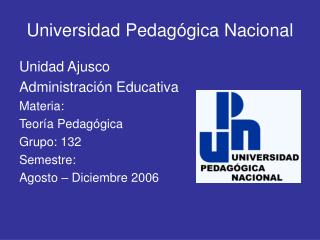 Universidad Pedagógica Nacional