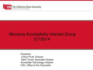 Montana Accessibility Interest Group 2/7/2014