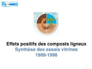 Effets positifs des composts ligneux Synthèse des essais vitrines 1989-1998
