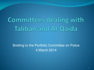 Committees dealing with Taliban and Al-Qaida