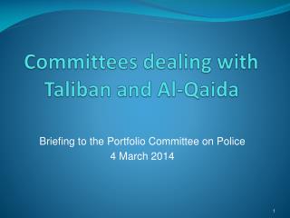 Committees dealing with Taliban and Al-Qaida