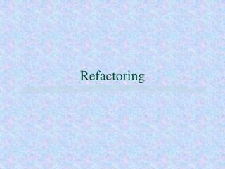 Refactoring