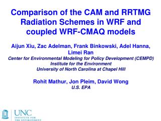 Radiation Schemes in the WRF model and their impacts on air quality