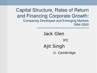 Jack Glen IFC Ajit Singh U. Cambridge