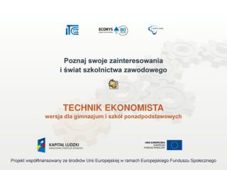 TECHNIK EKONOMISTA wersja dla gimnazjum i szkół ponadpodstawowych