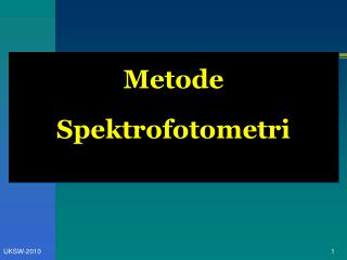 Metode Spektrofotometri